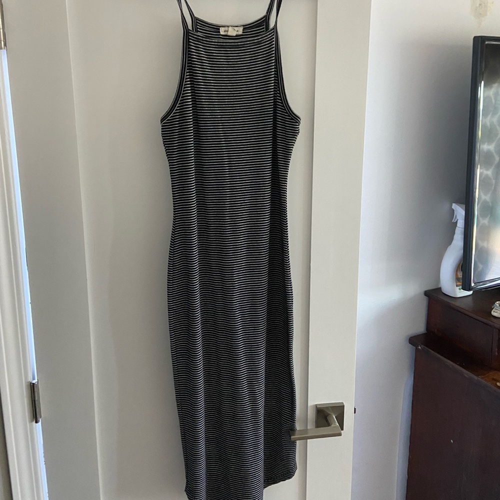 Fitted striped Long summer dress